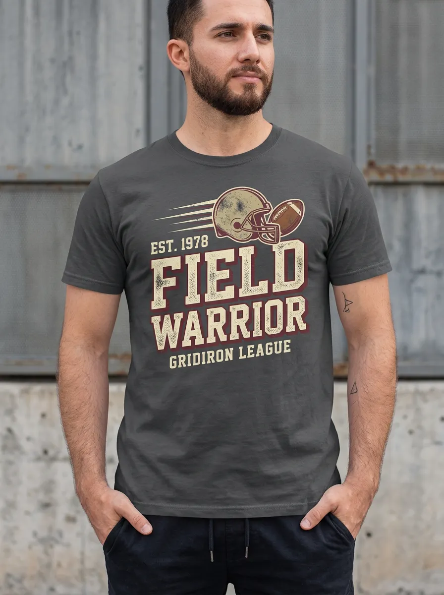 Men's Gridiron Field Warrior Helmet T-Shirt
