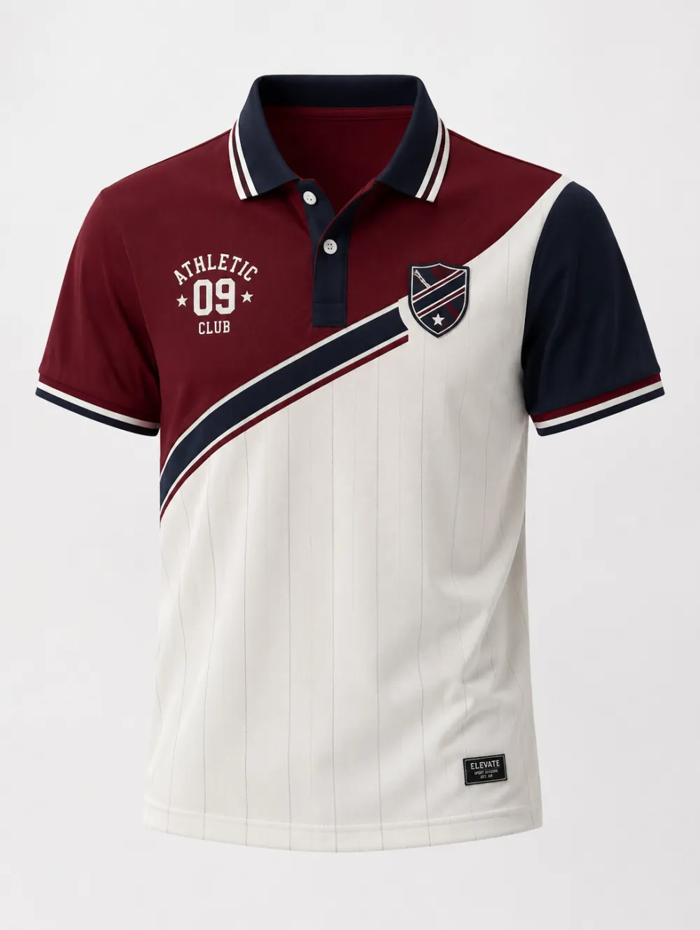 Men's Athletic Club 09 Shield Logo Printed Polo Shirt