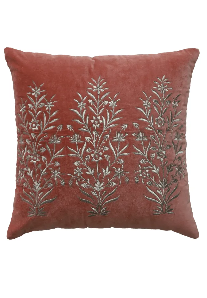 Artisan Detail Embroidered Velvet Decorative Cushion Cover