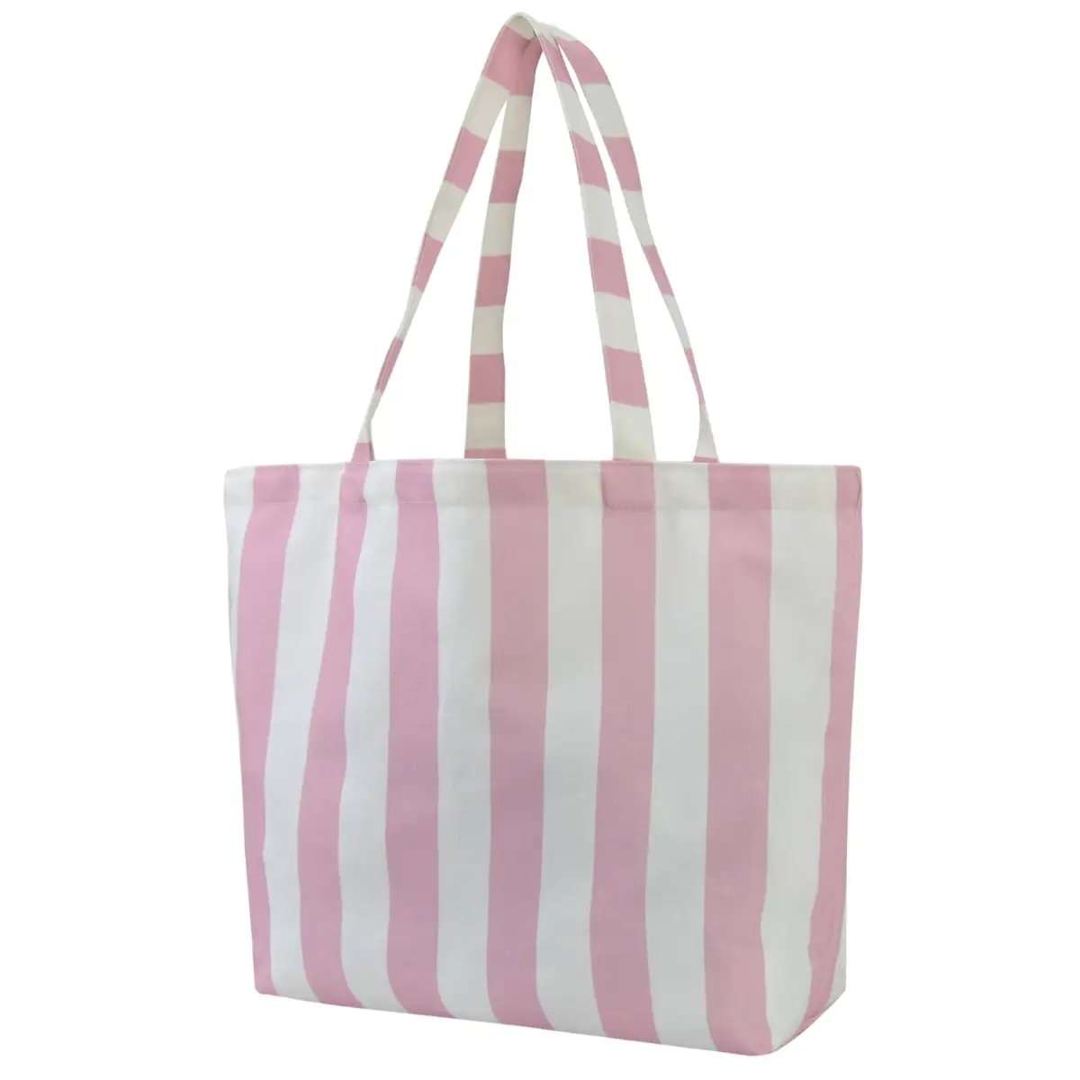 Striped Beach Canvas Tote Bag