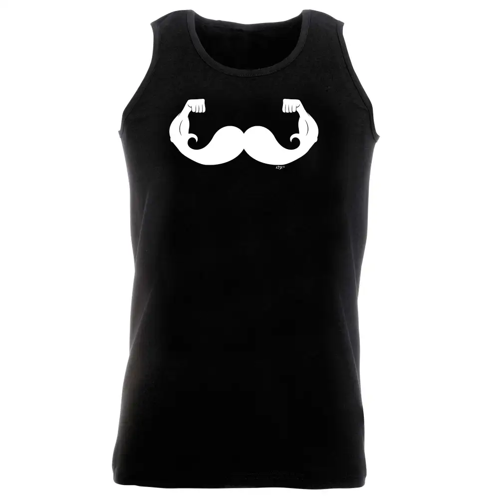 Moustache Muscles Graphic Tank Top