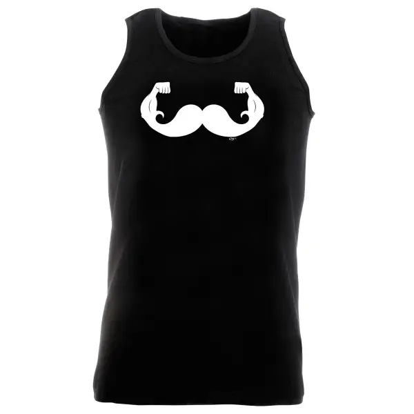 Moustache Muscles Graphic Tank Top