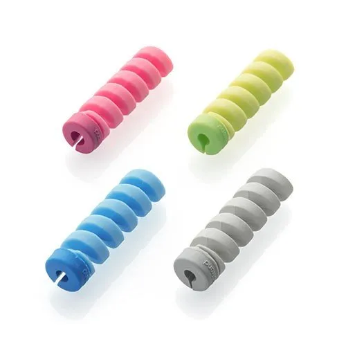 Silicone Spiral Charger Cable Saver, Spring Pack of 4