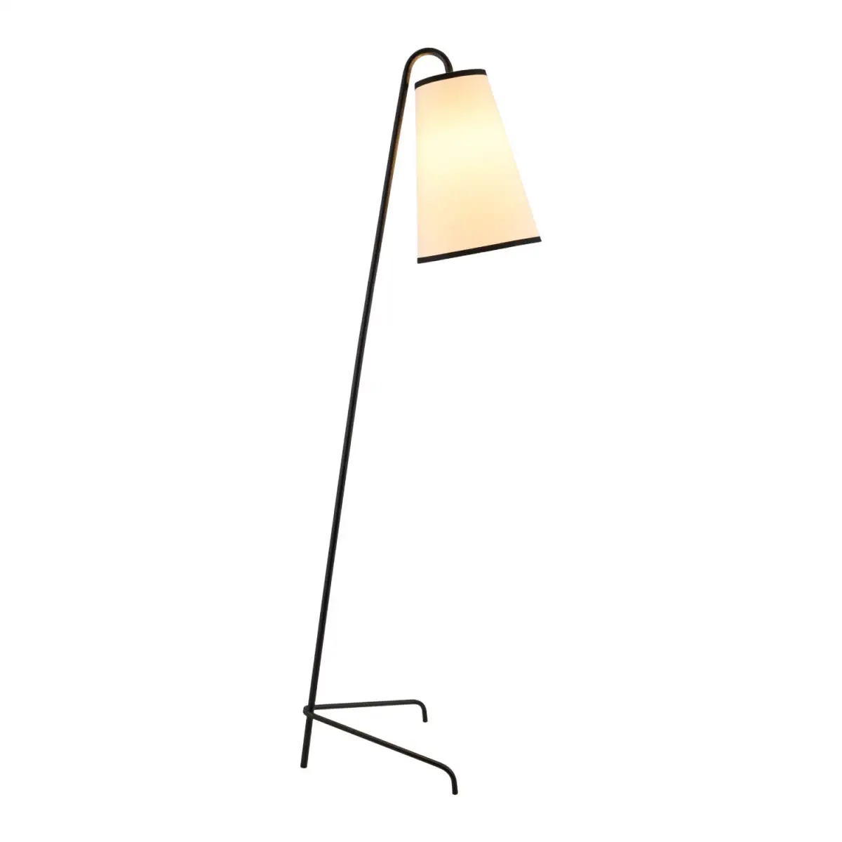 Architectural Linen-Shade Floor Lamp