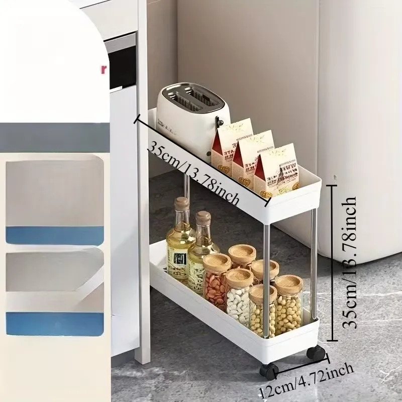 Mobile Narrow Kitchen Storage Rack