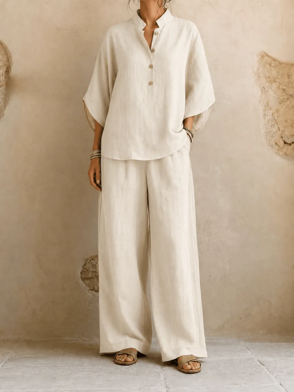 Maribel | Batwing Sleeves and Wide-Leg Pants