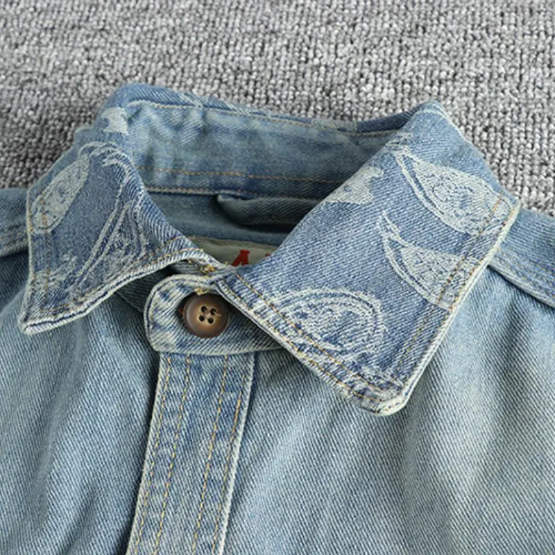 Denim Utility Embroidered Shirt