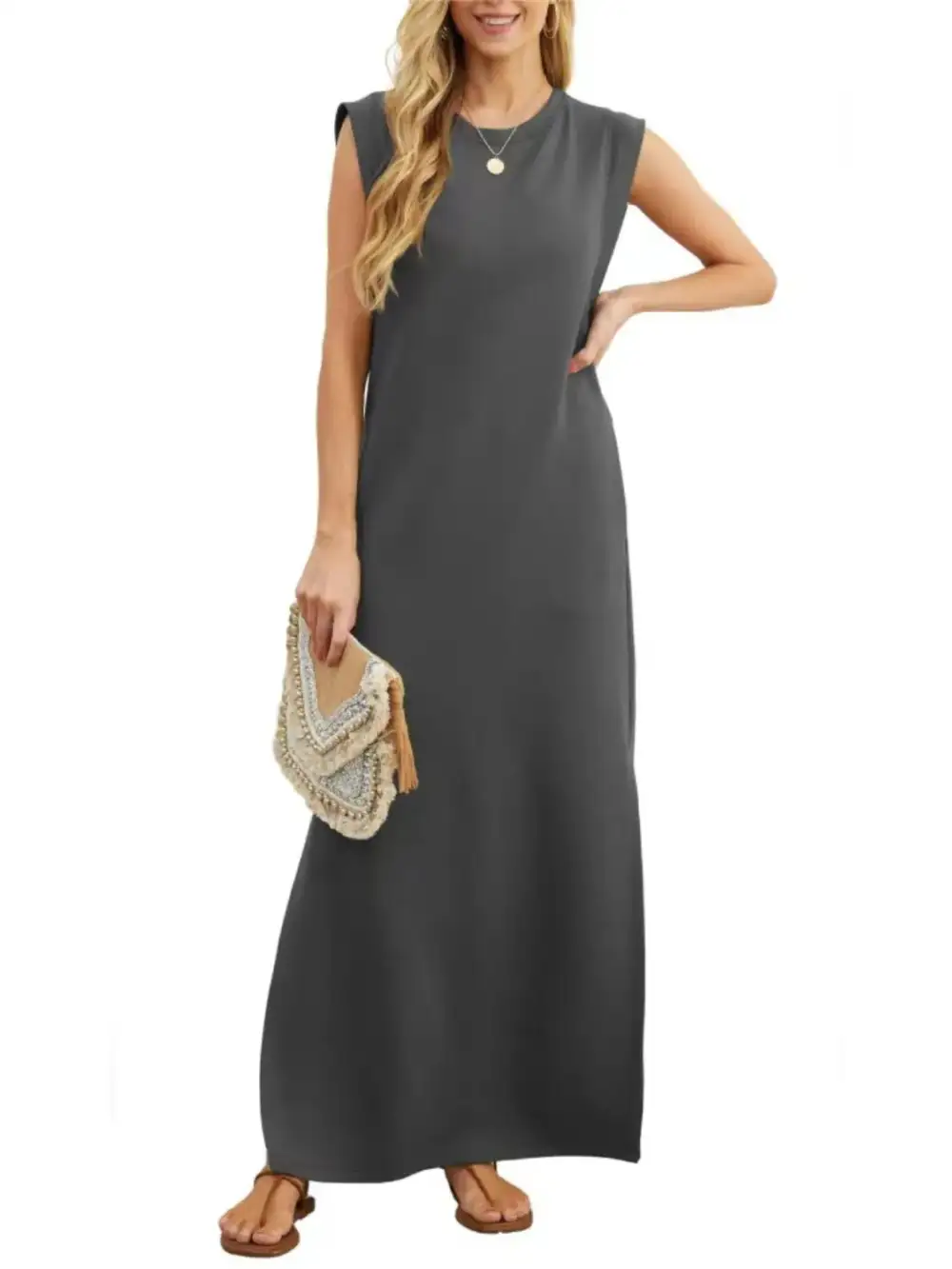 Tank Slit Round Maxi Dress