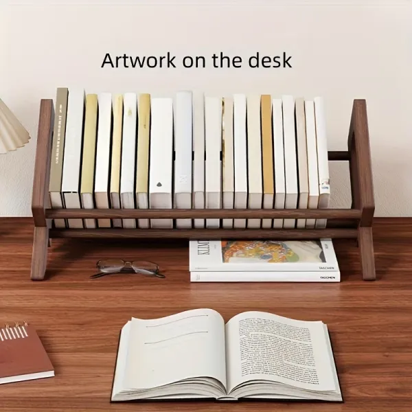 Wooden Desktop Book Rack