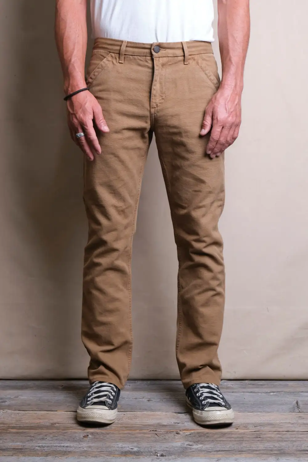 Travel Ready Slub Slim Fit Workwear Men's Casual Pants