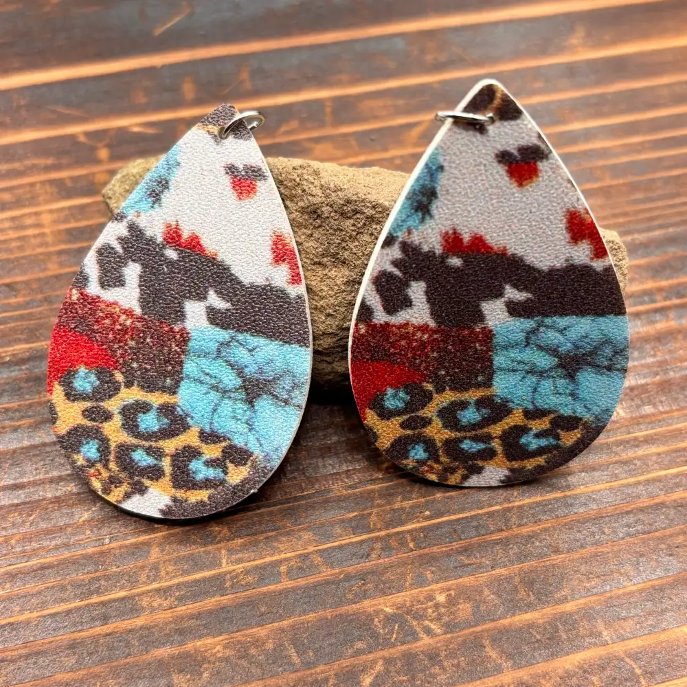 Statement Leather Western Drop Earrings