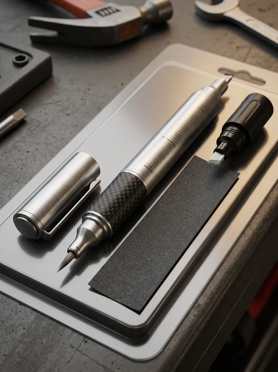 Carbon Fiber Texture Metal Chrome Repair Pen