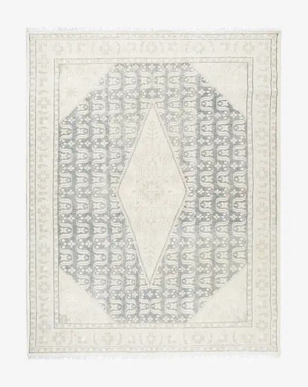 Refined Textural Hand-Knotted Wool Area Rug