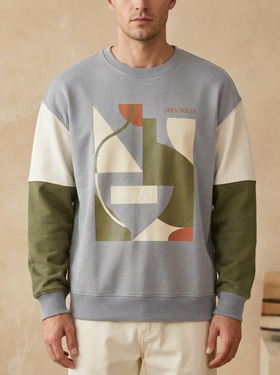 Abstract Geometric Open Route Hoodie