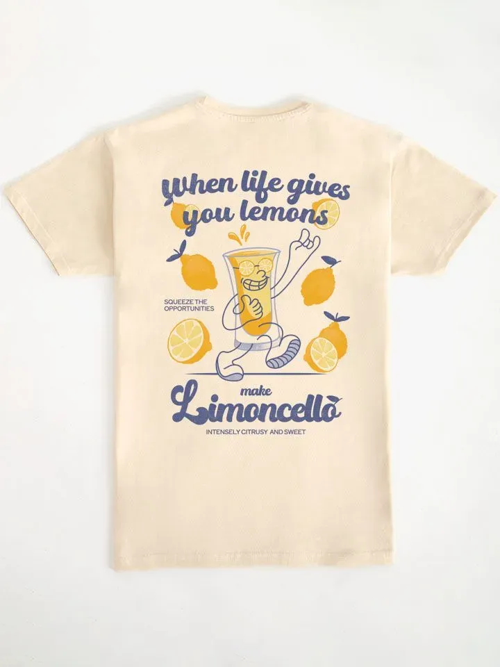 Lemon Inspired Fun Print Light Colored T-Shirt