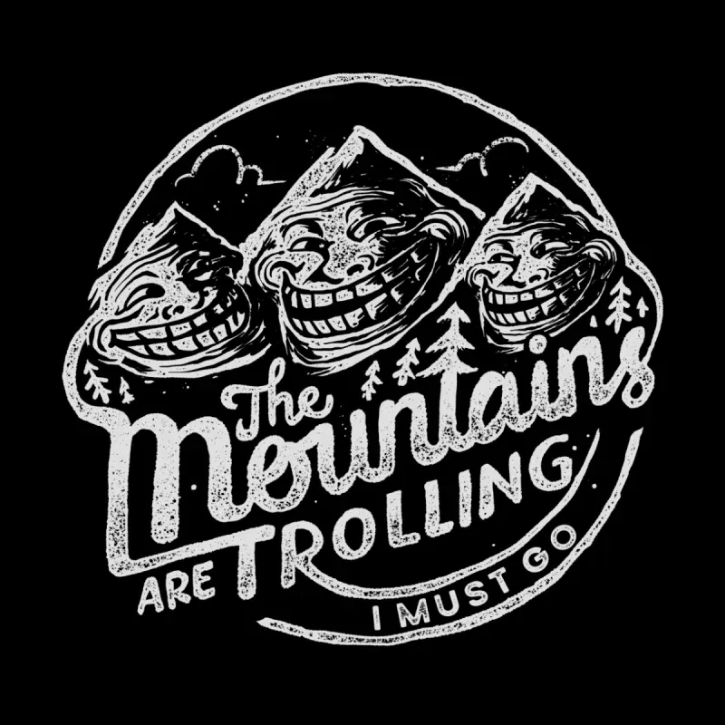 Men's Creative Mountain Troll-Themed Print Hoodie