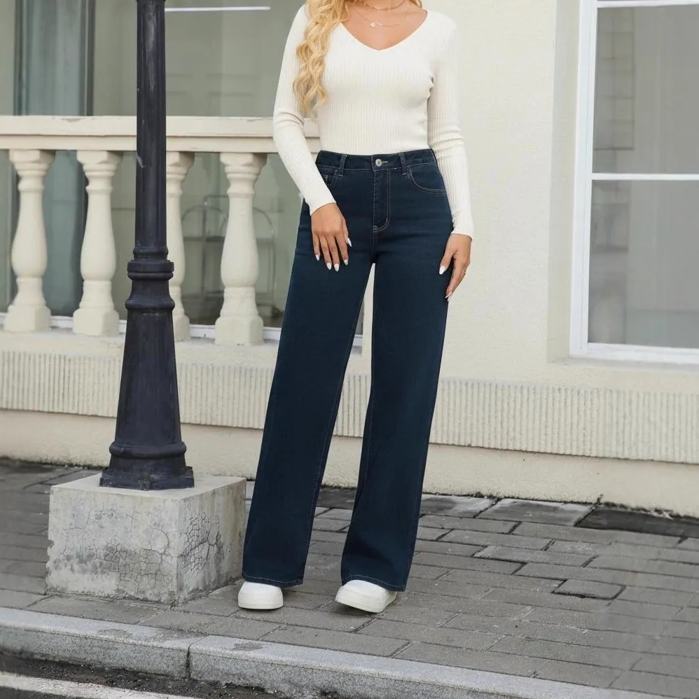 Washed High Waist Wide Leg Denim Jeans