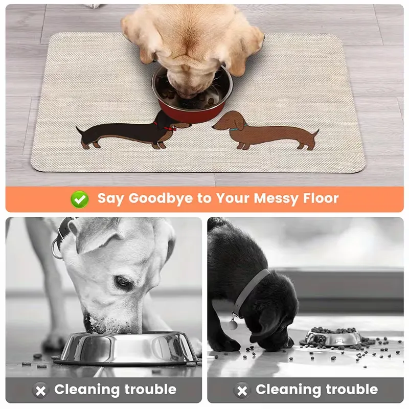 Dachshund Print Pet Feeding Mat
