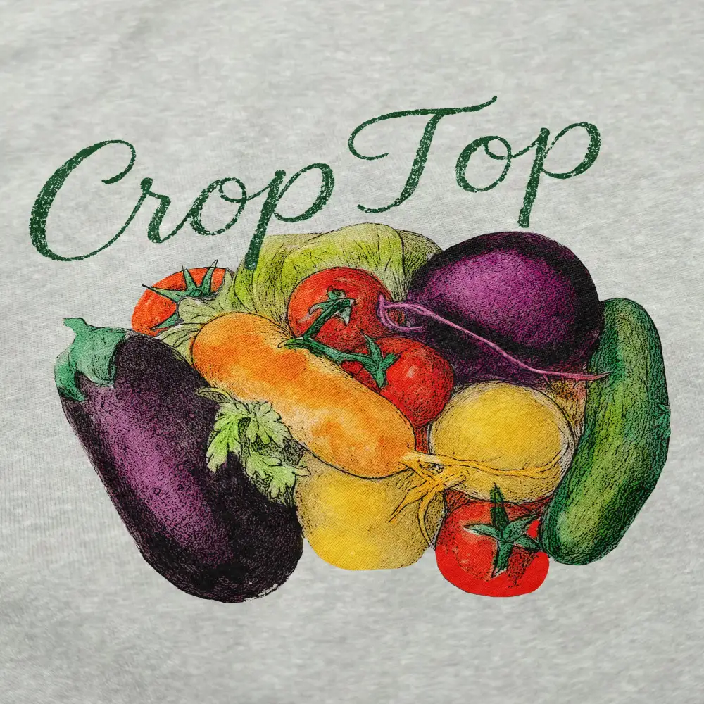 Cropped Graphic Crewneck Sweatshirt