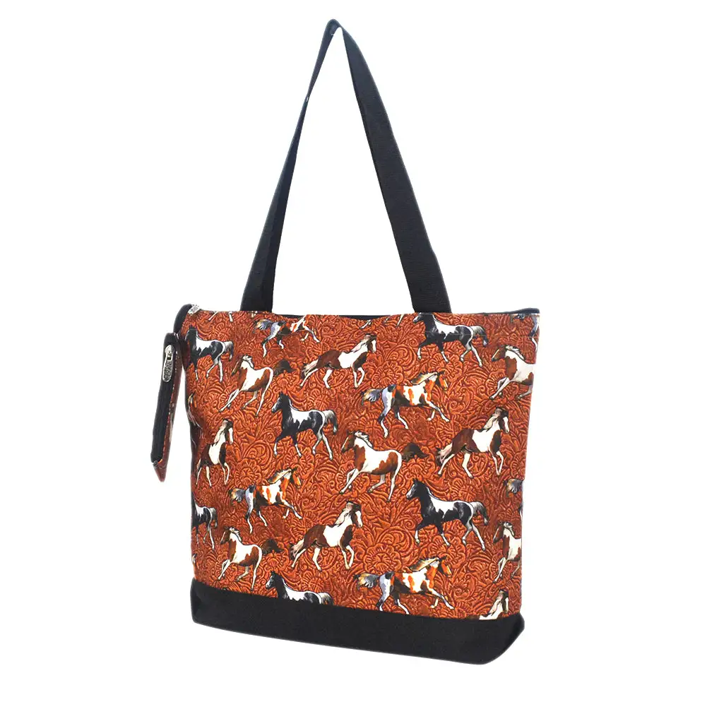 Saddle Print Canvas Tote Bag