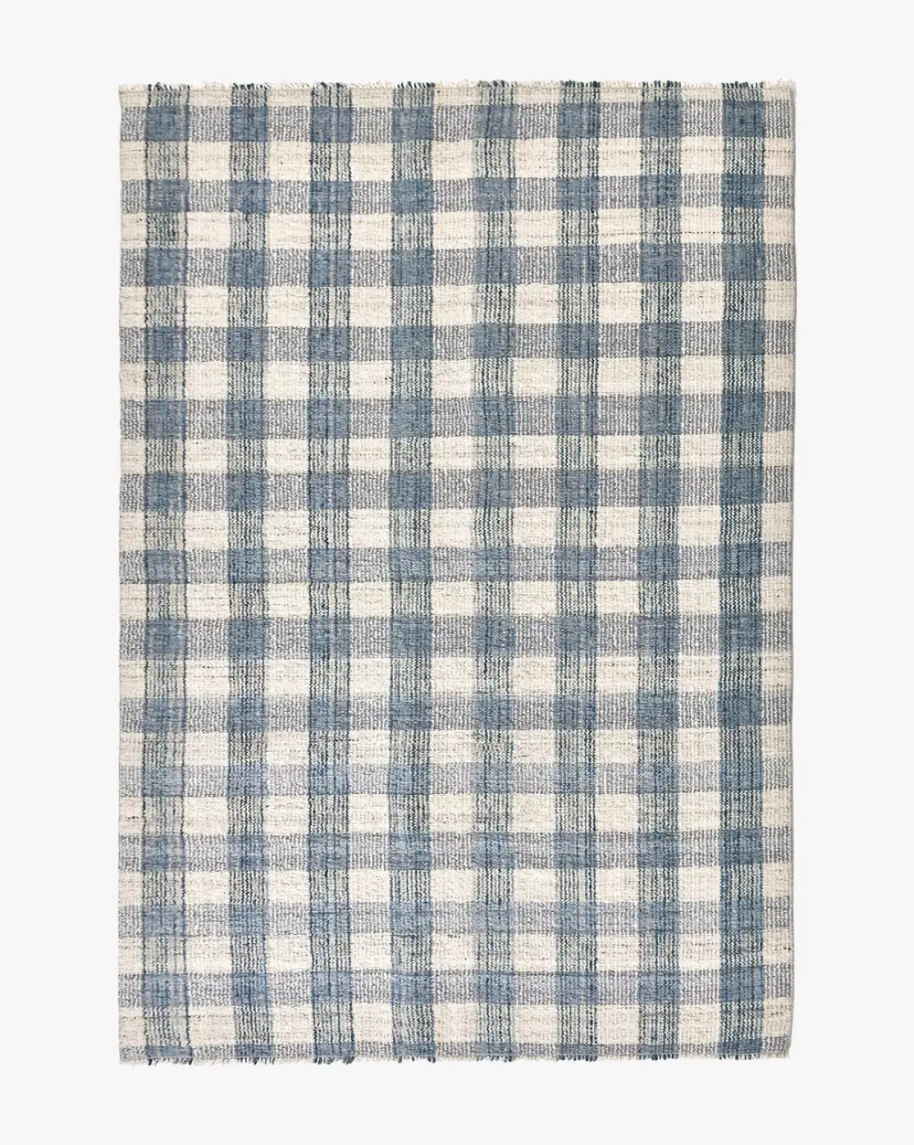 Gingham Hand-Loomed Wool-Cotton Area Rug