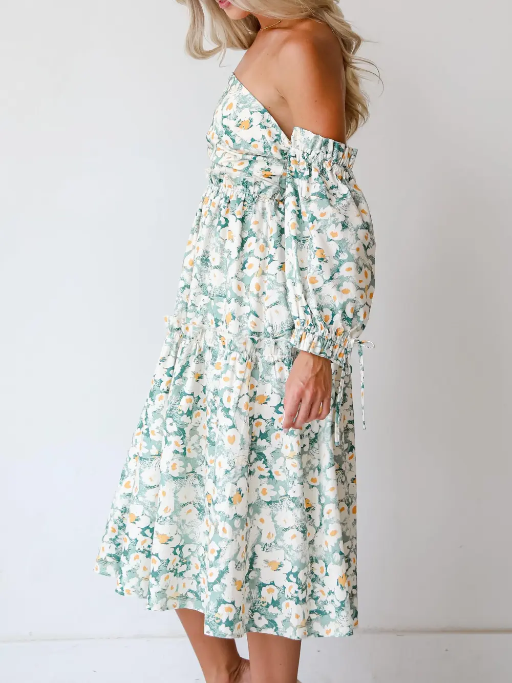 Floral Off-The-Shoulder Midi Dress