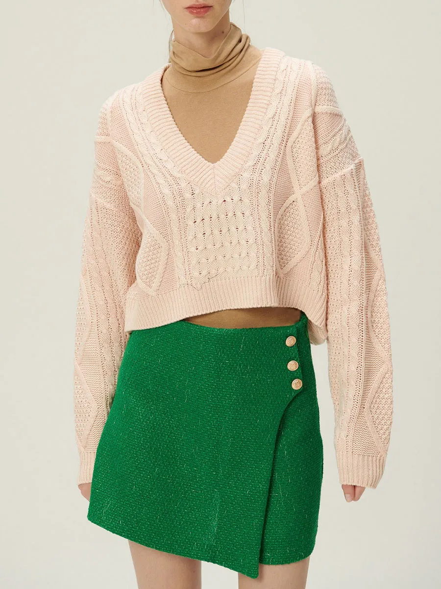 V-Neck Pattern Sweater