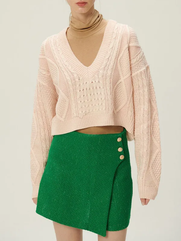 V-Neck Pattern Sweater