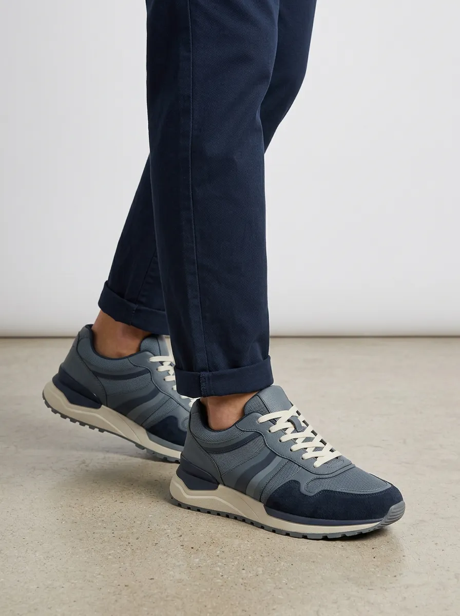 Men's Casual Casual Sporty Suede Mesh Print Sneakers