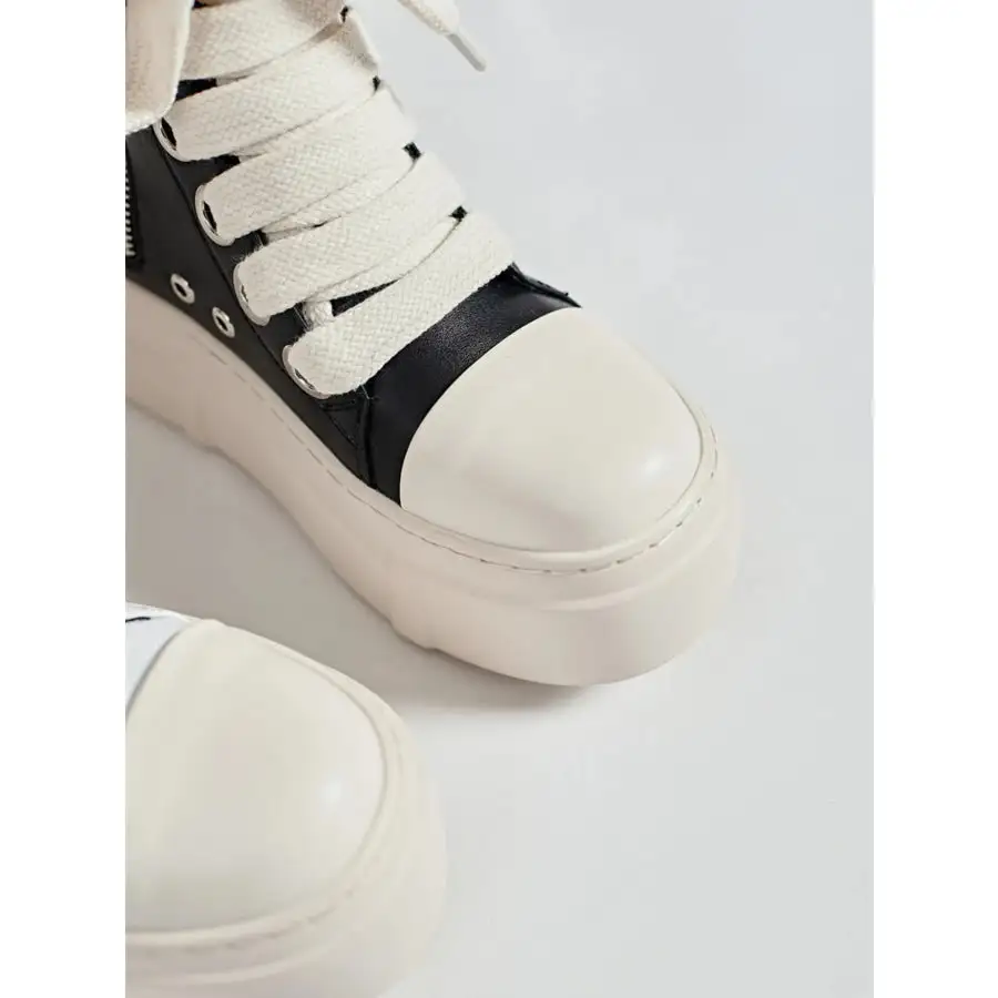 Platform Lace Up Contrast Sneakers