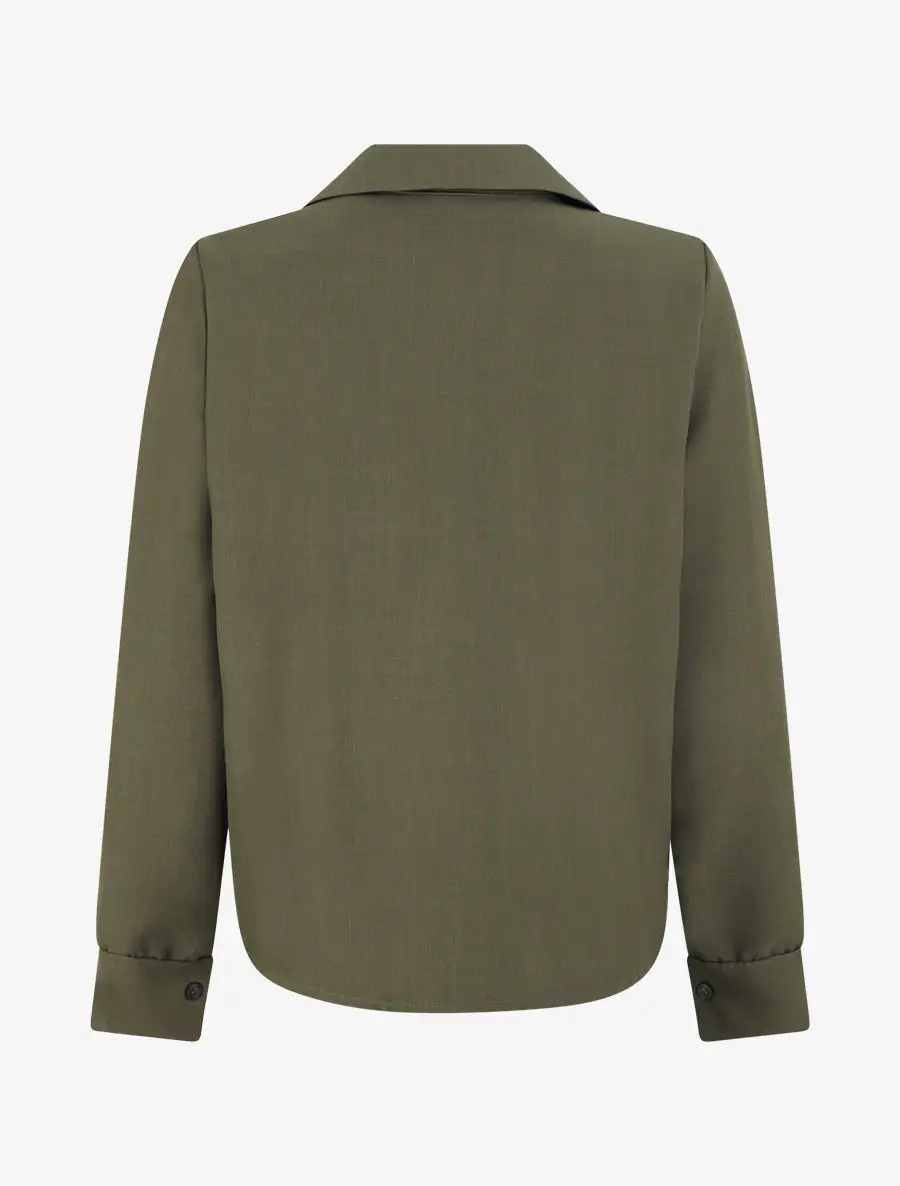 Classic Refined Long Sleeve Straight Fit Stand Collar Button Shirt