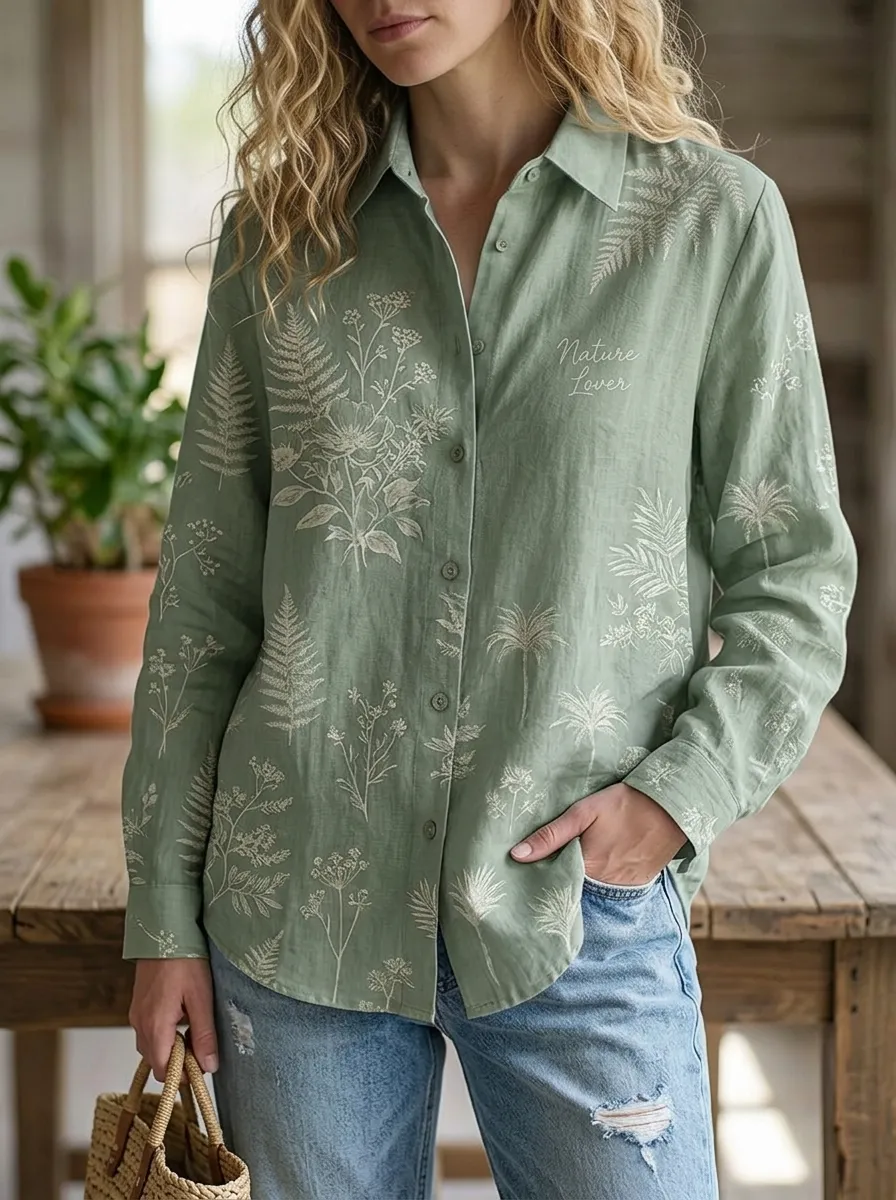 Nature Lover Botanical Casual Shirt Everyday