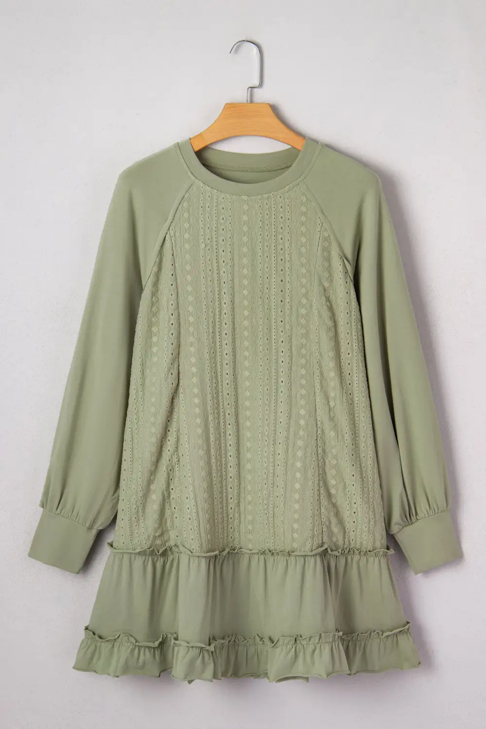 Lightweight Feel Ruffle Long Sleeve Mini Dress