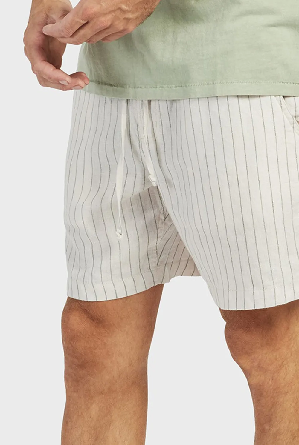 Textured Woven Striped Casual Summer Shorts