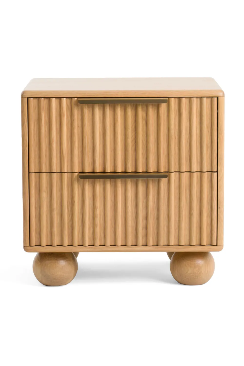 Fluted Oak Drawer Nightstand