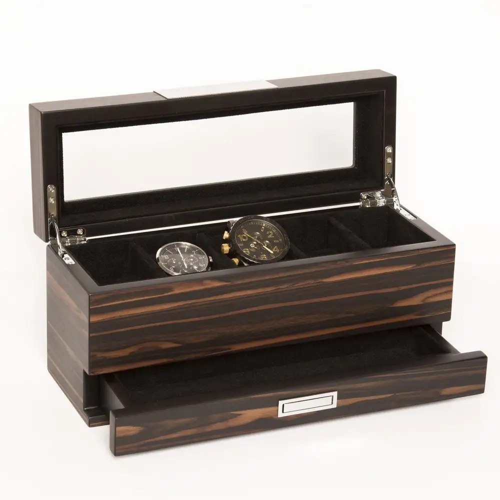 Compact Matte Ebony Jewelry Box