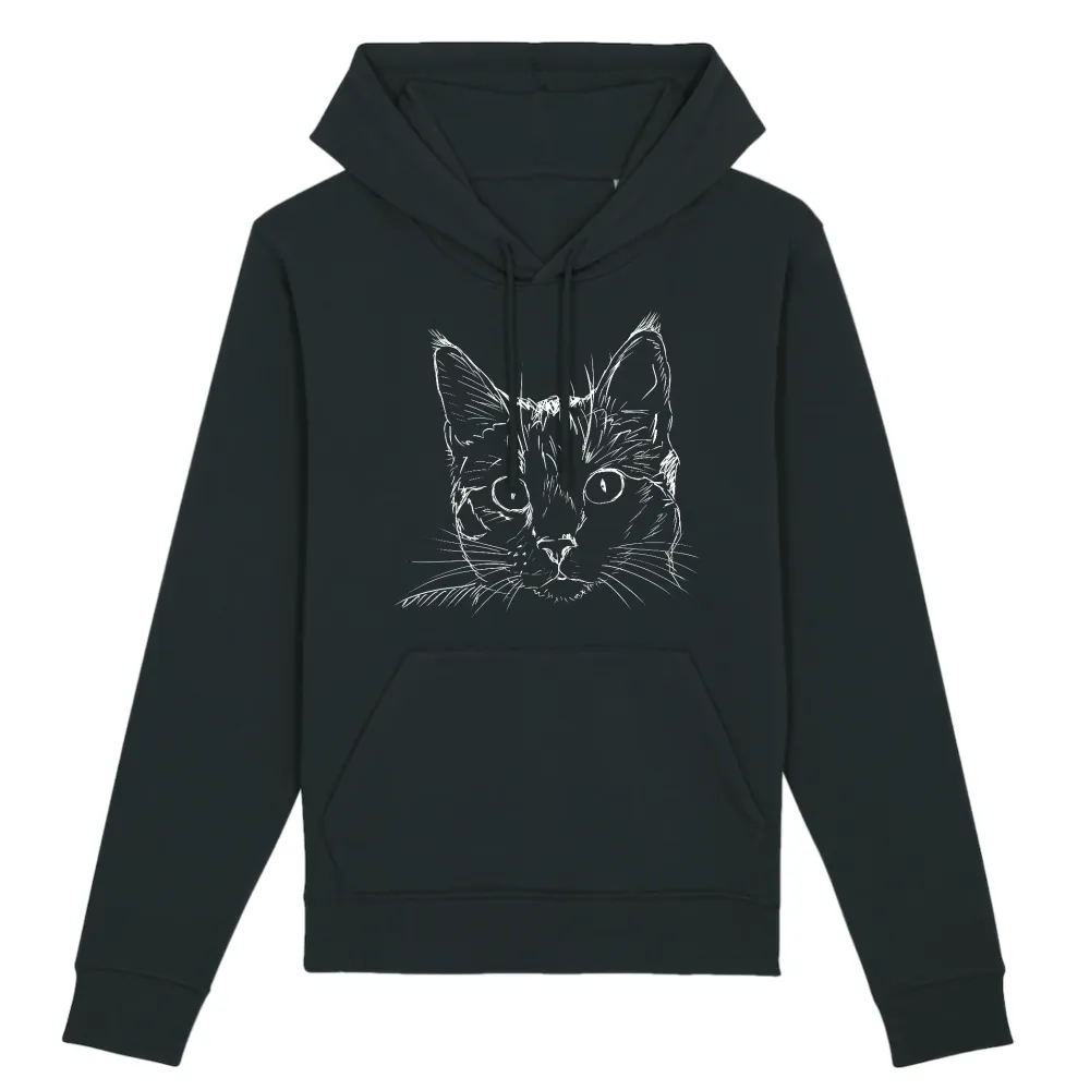 Sketch Cat Graphic Pullover Hoodie