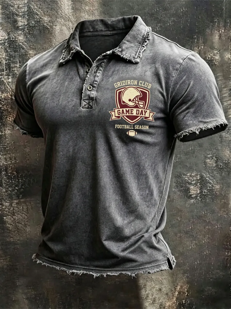Football Lover Gridiron Club Helmet Graphic Polo Shirt