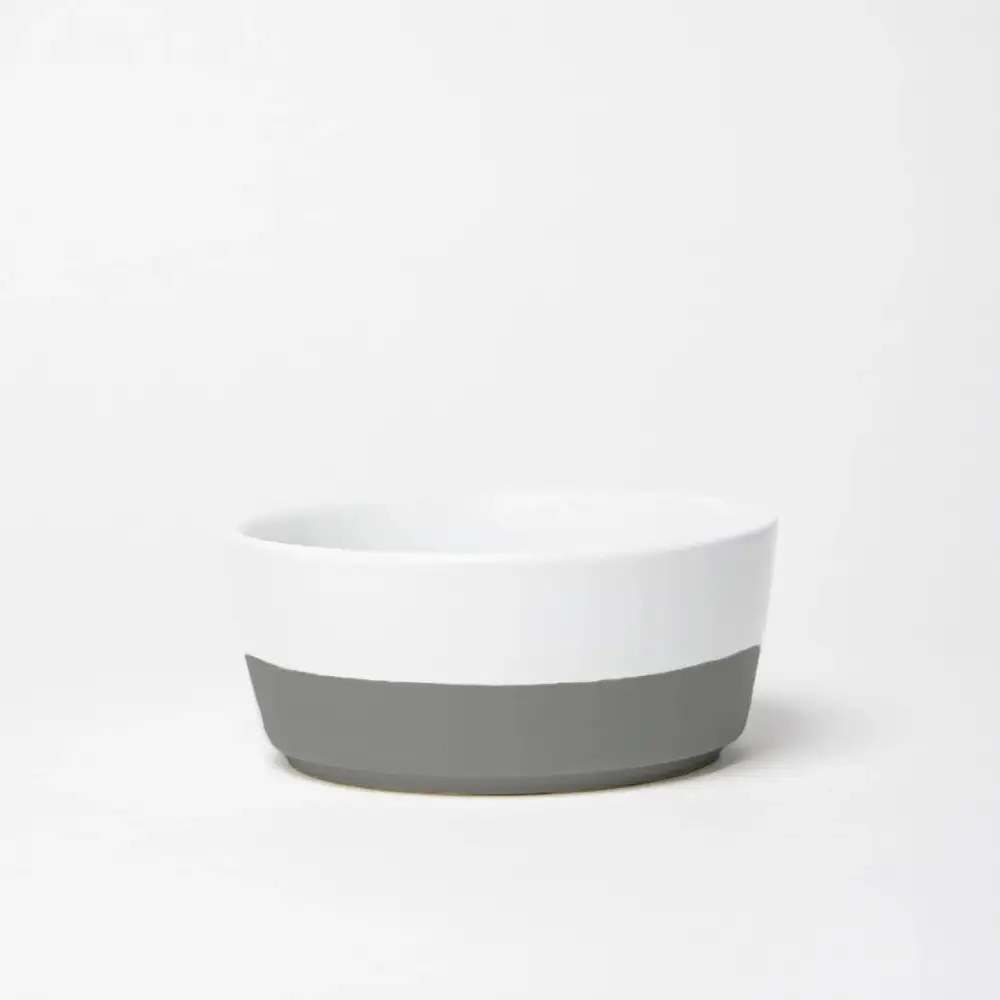 Ringed Ceramic Dog Bowl