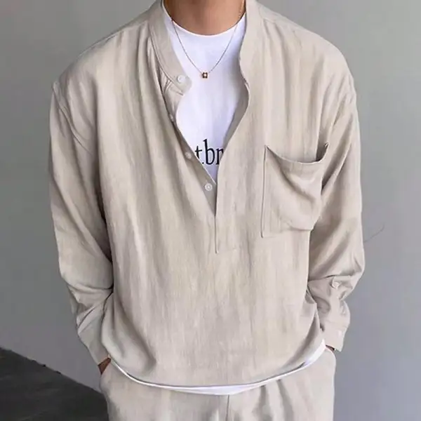 Relaxed Collar Textured Shirt