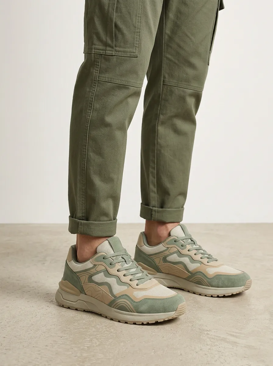 Unisex Wavy Pattern Print Sneakers