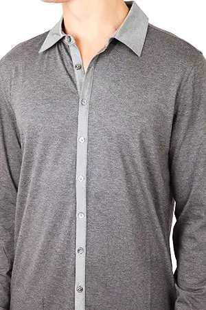 Button Down Wool Cotton Shirt