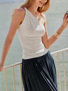 One Shoulder Twisted Bra Tank