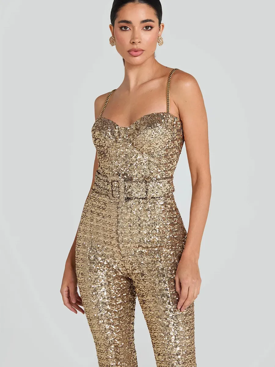 Evangeline Sequin Jumpsuit