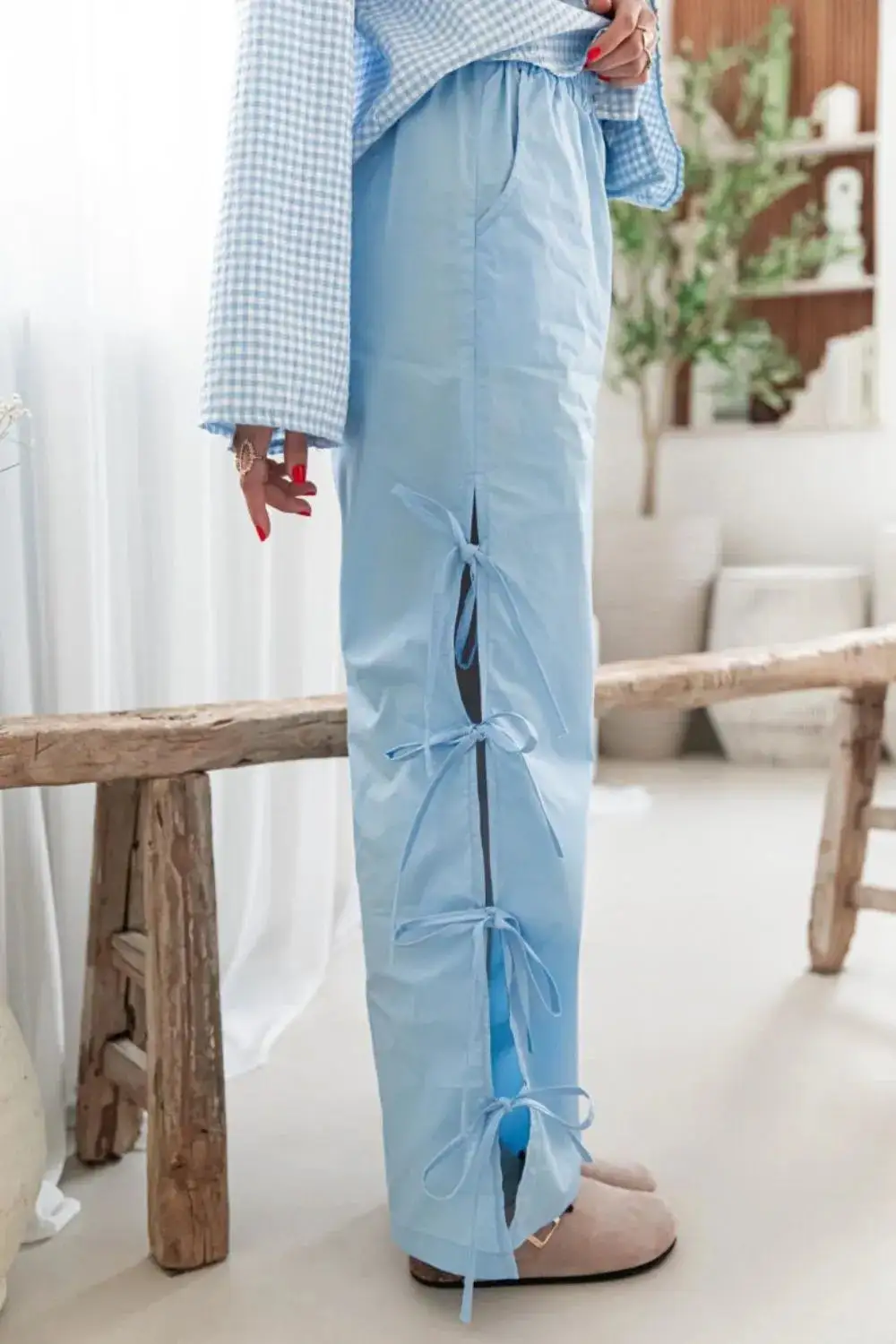 Everyday Tie Waist Tie Detail Pants