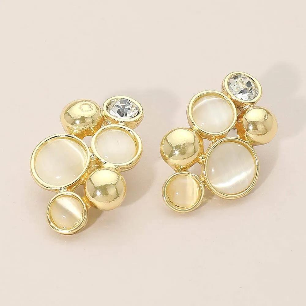 Polished Pearl-Inspired Stud Earrings