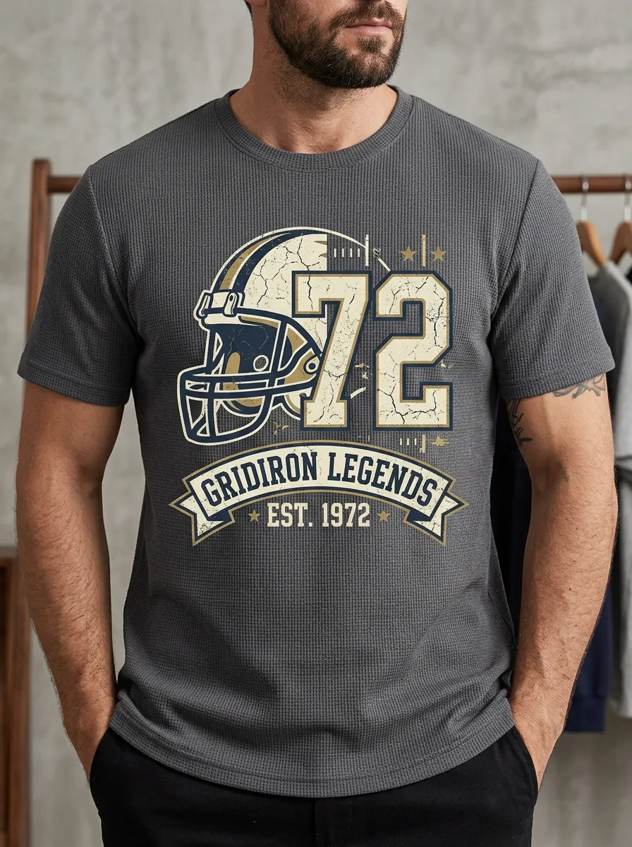 Men's Football Fan Gridiron Legends 72 Helmet Printed T-shirt