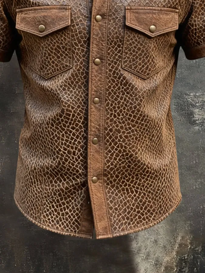 Men's Retro Pocket Short-Sleeve Shirt