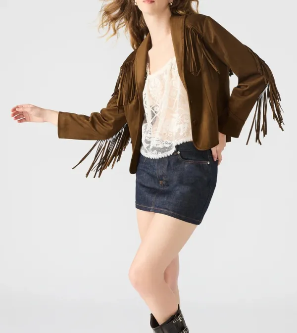 Suede Look Stretch Blend Jacket