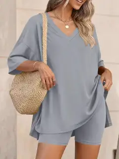 Relaxed Everyday Shirt and Shorts Matching Set